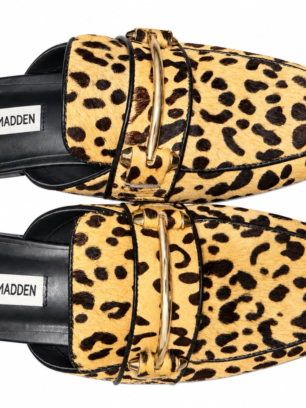 Steve Madden Steve Madden Fortunate leopard calf-hair mules